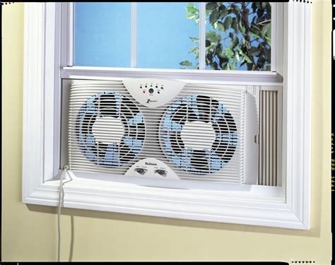 Holmes Dual 8 Blade Twin Window Fan With Led One Touch Thermostat