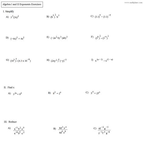 Free math lessons and math homework help from basic math to algebra, geometry and beyond. 15 Best Images of Exponent Rules Worksheet - Exponents ...