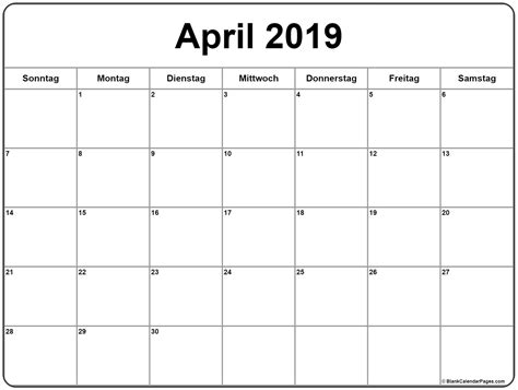 Download from 36 pdf files under calendars 2021. April 2019 kalender | kalender 2019