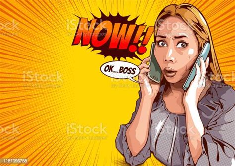 Picture Of Woman Talking On Two Phones 50 Stock Illustration Download