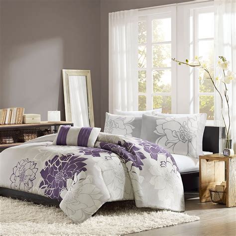 Grey And Purple Comforter And Bedding Sets