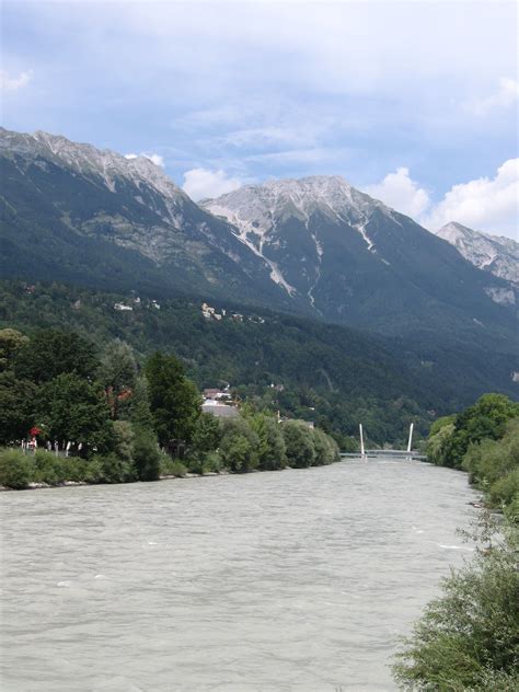 View Of The Inn River Running Through Innsbruck Austria White Water