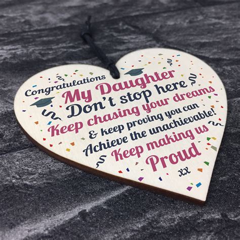 It's a time to imagine what the future holds, as well as reflect upon the journey that led up to that special moment when they receive cue up pomp and circumstance and get ready to celebrate — it's graduation season! Graduation Gifts For Daughter Wooden Heart Plaque ...