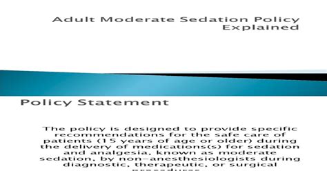 Adult Moderate Sedation Policy [pdf Document]