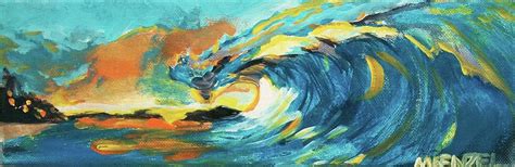 Sunset Wave Painting By Michael Henzel