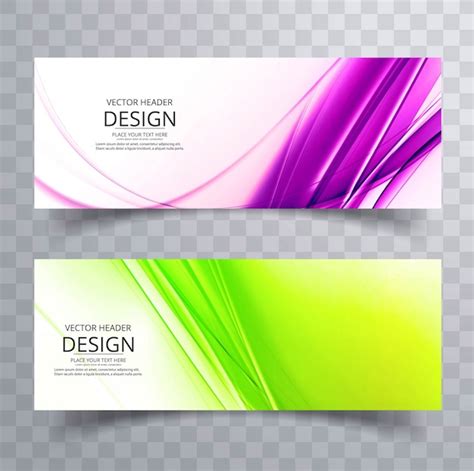 Premium Vector Abstract Colorful Wave Banners Set Design