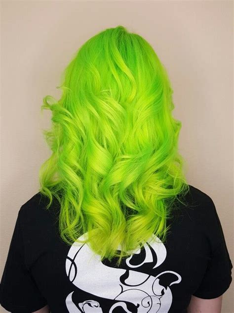 Neon Green Hair Curls Neon Hair Color Neon Green Hair Green Hair Colors Bright Hair Colors