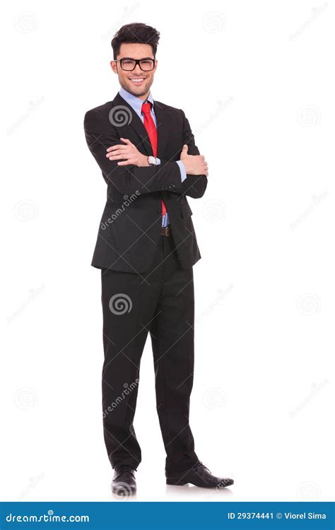 Business Man Standing With Hands Folded Stock Image Image 29374441