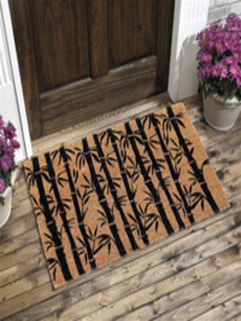 Buy Onlymat Brown And Black Bamboo Print Coir Doormat Doormats For