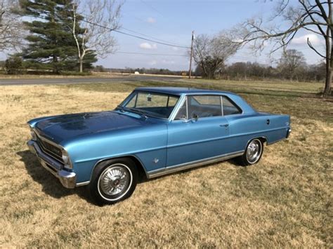 1966 Chevrolet Ii Nova Ss 327 L30 1 Owner Car Marina Blue Must See For