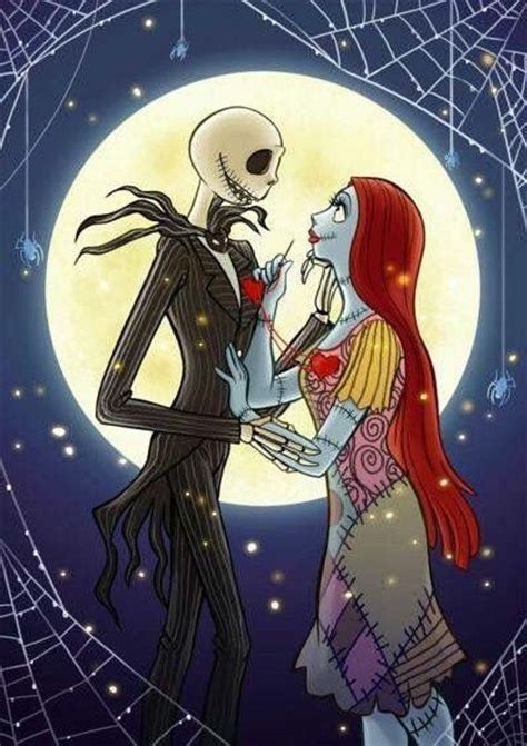 Jack And Sally In Love Nightmare Before Christmas 8x10 Craft Fabric