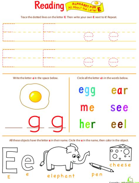 E Is For Eggs Practice Writing The Letter E Worksheets 99worksheets