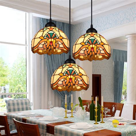 Tiffany Retro 3 Pendant Light Fixture Stained Glass Pendant Lamp Kitchen Island Ebay