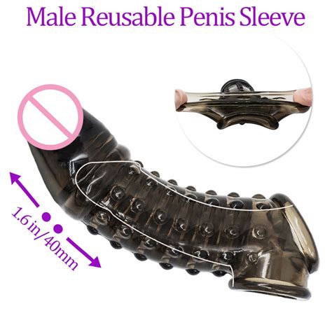 Wholesale Reusable Silicone Condom Penis Sleeve For Men Dildo Sheath