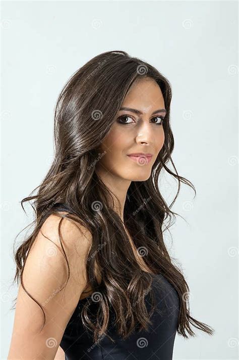 sensual gorgeous woman with seductive look at camera stock image image of confident grey