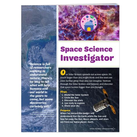 Junior Space Science Investigator Badge Requirements Girl Scout Shop