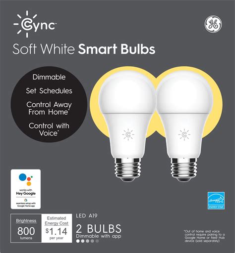 Ge Cync Smart Led Light Bulbs Soft White Bluetooth And Wi Fi Enabled
