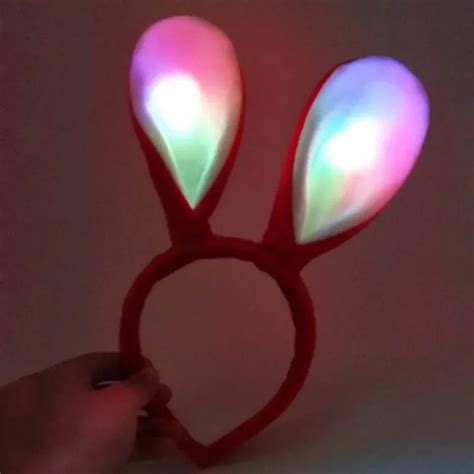 New Bunny Ears Led Light Up Glowing Headband Adults Children Rabbit