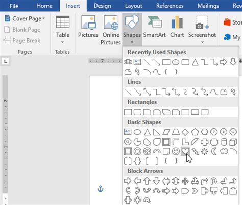 Shapes Word 2016 Tutorial Office Word