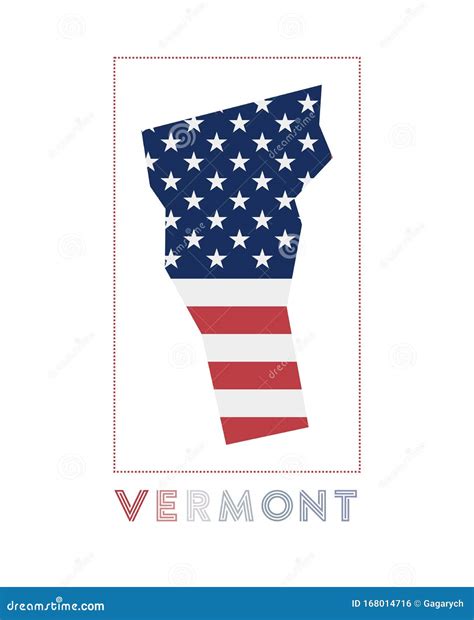 Vermont Logo Map Of Vermont With Us State Name Stock Vector