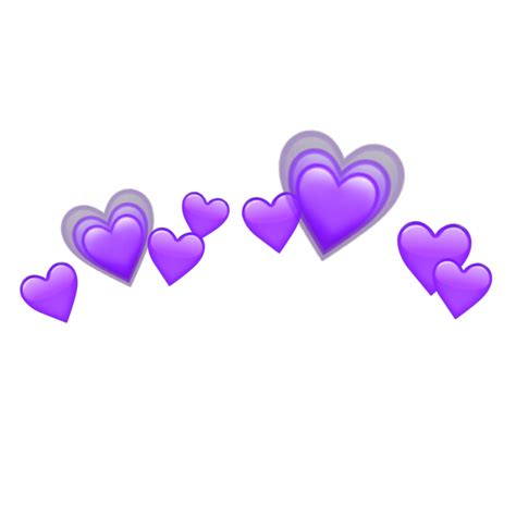 Purple Heart Purpleheart Heartpurple Crown Emojis Emoji