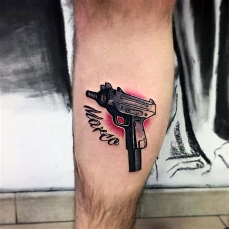50 Uzi Tattoo Ideas For Men Firearm Designs