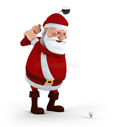 Santa Plays A Golf Stock Illustration Illustration Of Midnight 6415586