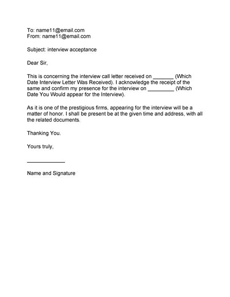 Please reply with the address where the interview will be held and let me know if there are any special susie job seeker. 38 Professional Interview Acceptance Emails (+Smart Tips ...