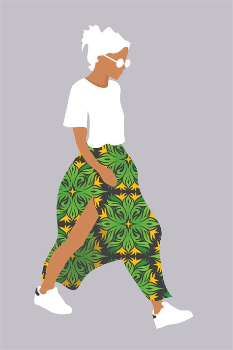 Flat Vector Woman Walking | People illustration, Fashion illustration ...