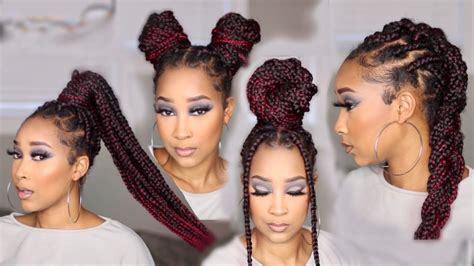 9 Easy Ways To Style Your Box Braids Youtube