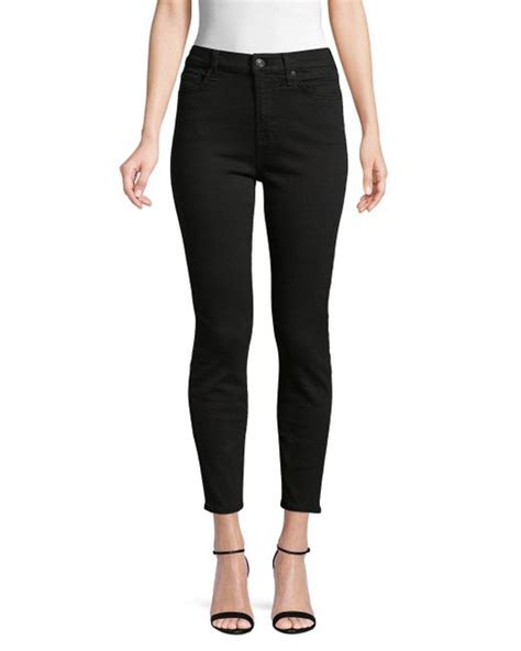 7 For All Mankind Gwenevere High Waist Cropped Skinny Jeans In Black Lyst