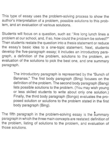 Problem Solving Essay 8 Examples Format How To Compose Pdf
