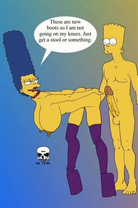 Rule 34 Bart Simpson Bent Over Breasts Color Female Human Male Marge
