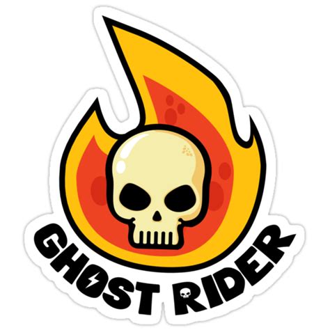 Ghost Rider Skull Stickers By Redwane Redbubble