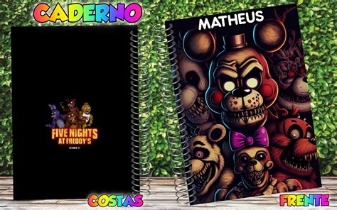 Kit 5 Cadernos Five Nights At Freddys Personalizado 96 Fl