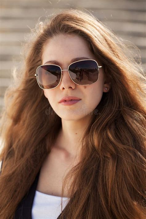 Beautiful Young Woman In Stylish Sunglasses Stock Photo Image Of