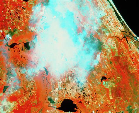 Infrared Satellite Image Of Forest Fires Photograph By Mda Information