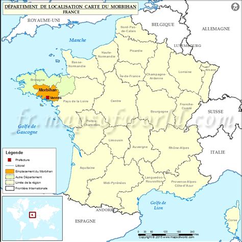 Morbihan Carte De Localisation Département Morbihan France