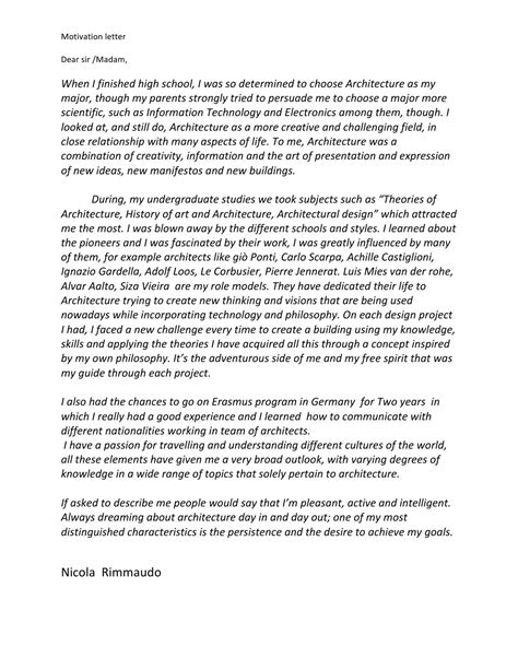 Your motivation letter should not just be a copy of the sample letters presented here. Motivation letter by Nicola Joannes Rimmaudo - Issuu