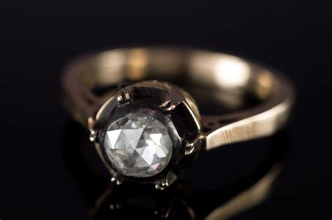 Vintage Rose Cut Diamond Solitaire In Gold Sincityfinds Jewelry