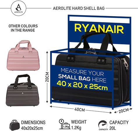 55cm x 40cm x 20cm. Aerolite Ryanair Maximum Size 40x20x25cm Hand Cabin ...
