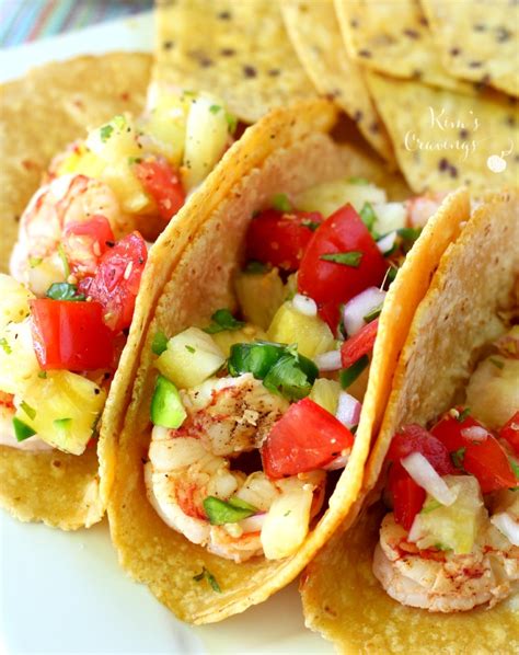 Super Simple Shrimp Tacos With Pineapple Salsa Kims Cravings