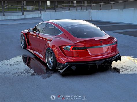 Tesla Model S Plaid Widebody By Competition Carbon Coming To Sema