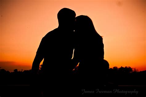 Sunset With Couple In Silhouette Couple Silhouette Silhouette Photos Human Silhouette