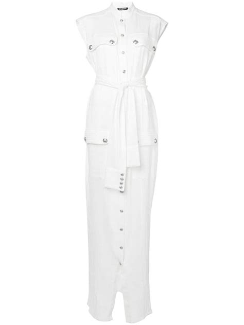 Balmain Maxi Shirt Dress White Maxi Shirt Dress Maxi Dress Cotton