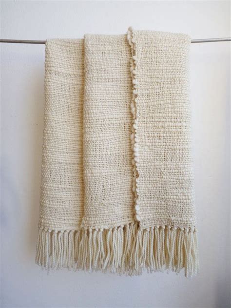 Merino Wool Chunky Throw Natural Organic Textured Off White Etsy
