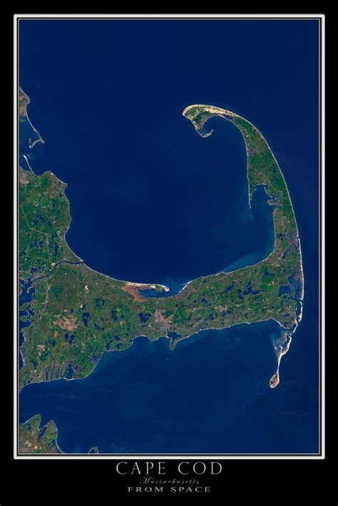 The Cape Cod Massachusetts Satellite Poster Map Cape Cod