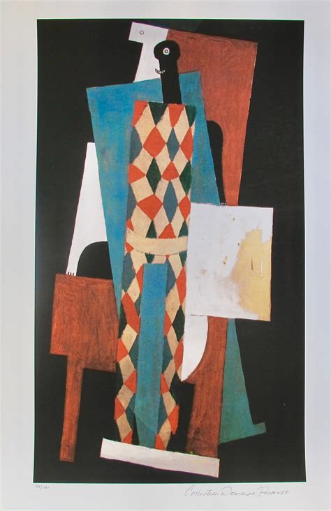 Pablo picasso femme accroupie 81379 1146. #51 HARLEQUIN Pablo Picasso Estate Signed Giclee ...