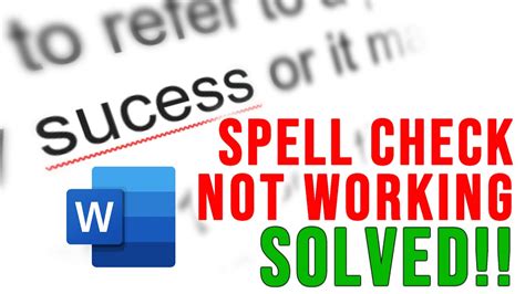 How To Fix The Spell Check Not Working In Word 4 Easy Ways YouTube