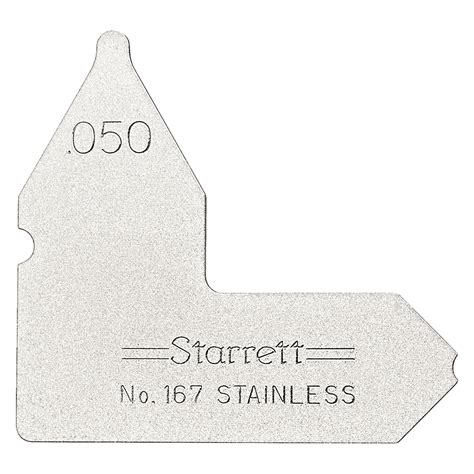 Starrett® 167 050 167 Series™ 0050 Sae Stainless Steel Radius Gauge